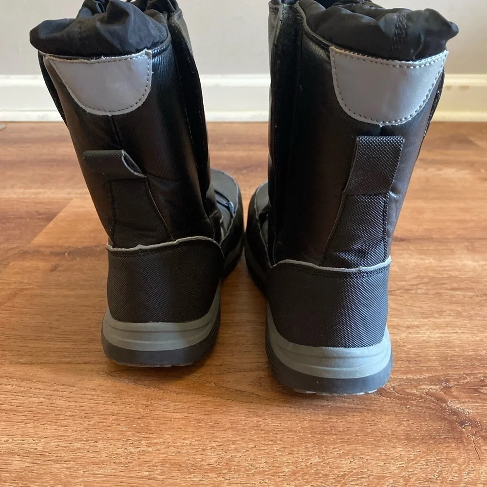 Lands' End Black Rain & Snow Boots with Quilted Design